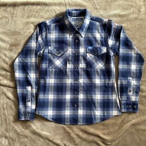 Dixxon Flannel Blue and White S&S Cycles Women's Flannel - Small